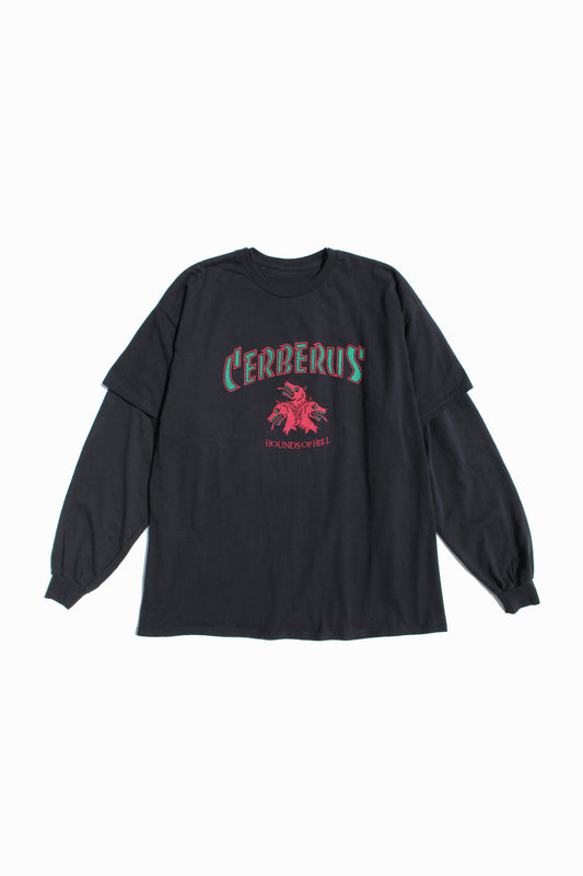 ESSAY LAYERED OVERSIZE LONG T-SHIRT - CERBERUS HOUNDS OF HELL