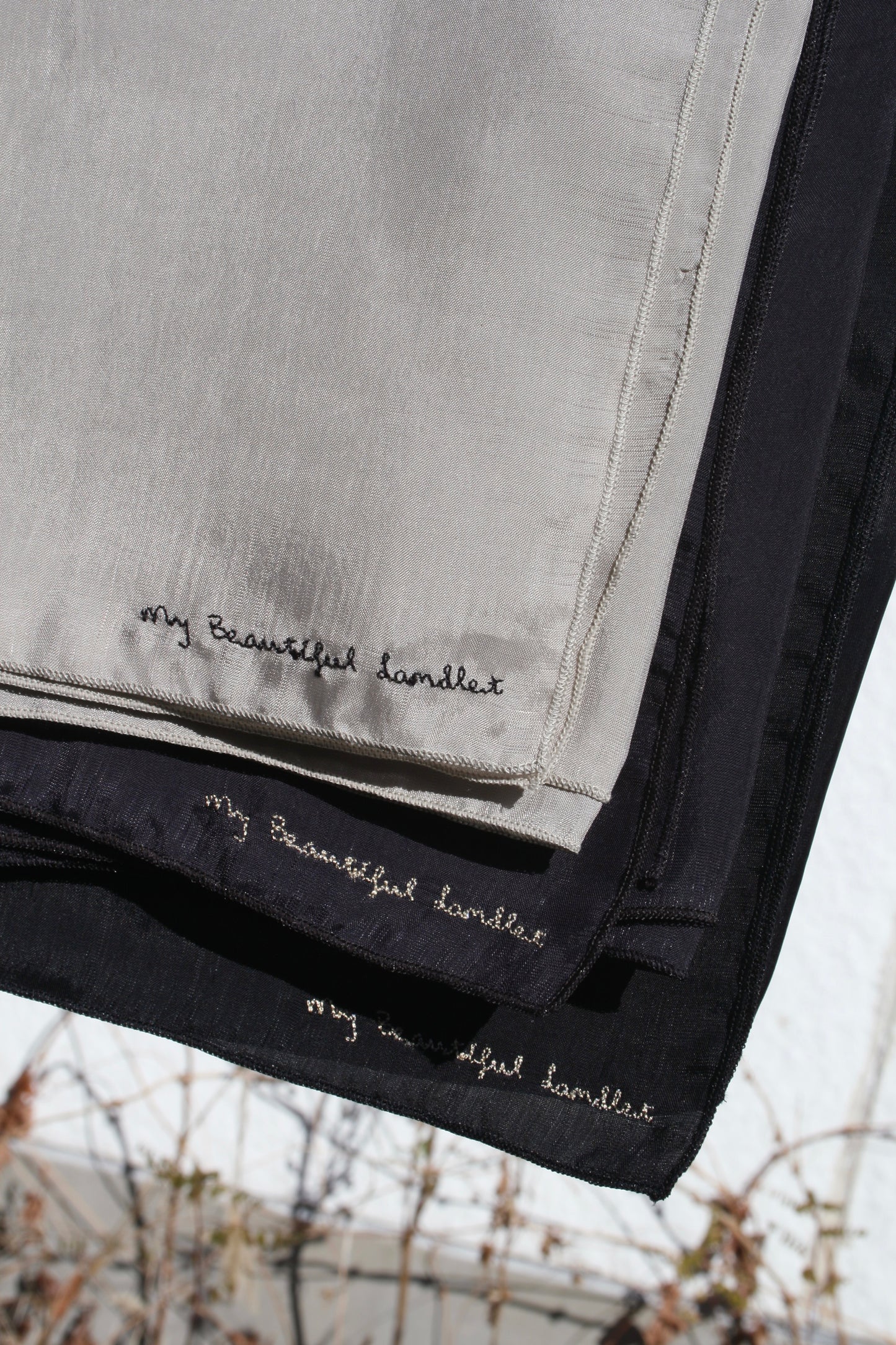 MY BEAUTIFUL LANDLET DYED CUPRO TAFFETA SCARF