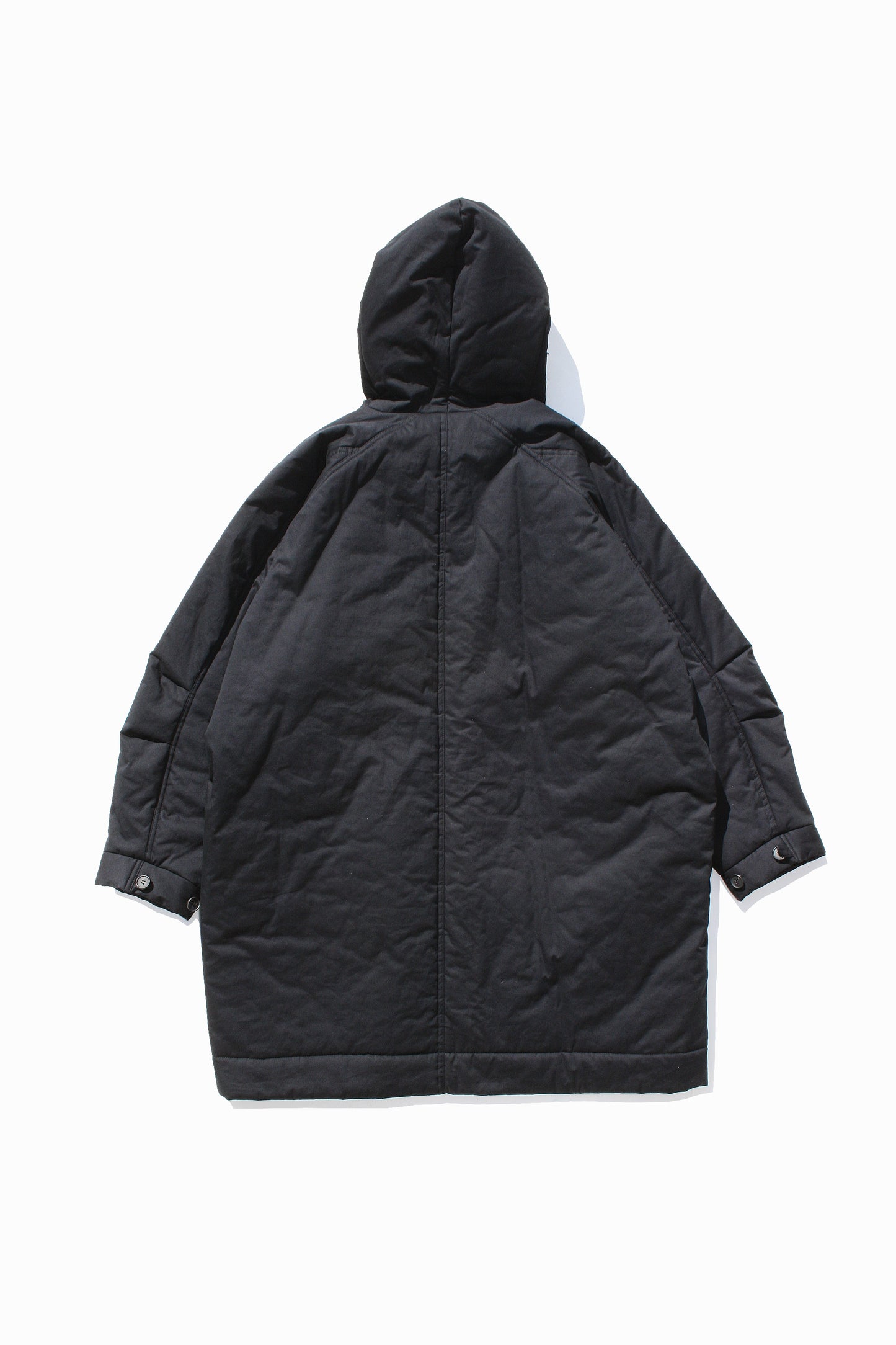 O PROJECT WATER-REPELLENT PADDED POPLIN HOODED DUFFLE COAT - BLACK
