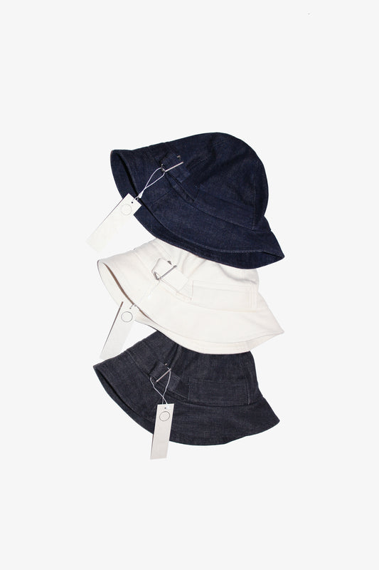 O PROJECT ORGANIC SELVEDGE DENIM FISHER HAT - KINARI / INDIGO / BLACK