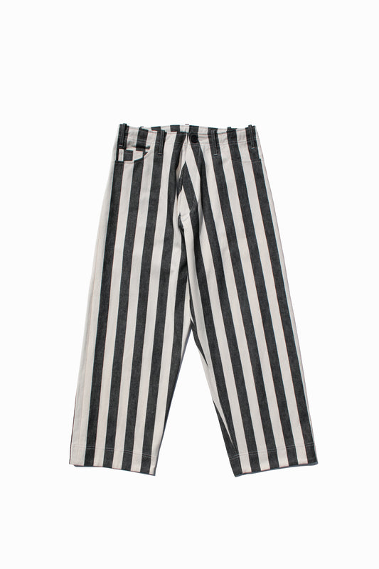 O PROJECT BOLD STRIPED DENIM TROUSERS - KINARI×BLACK