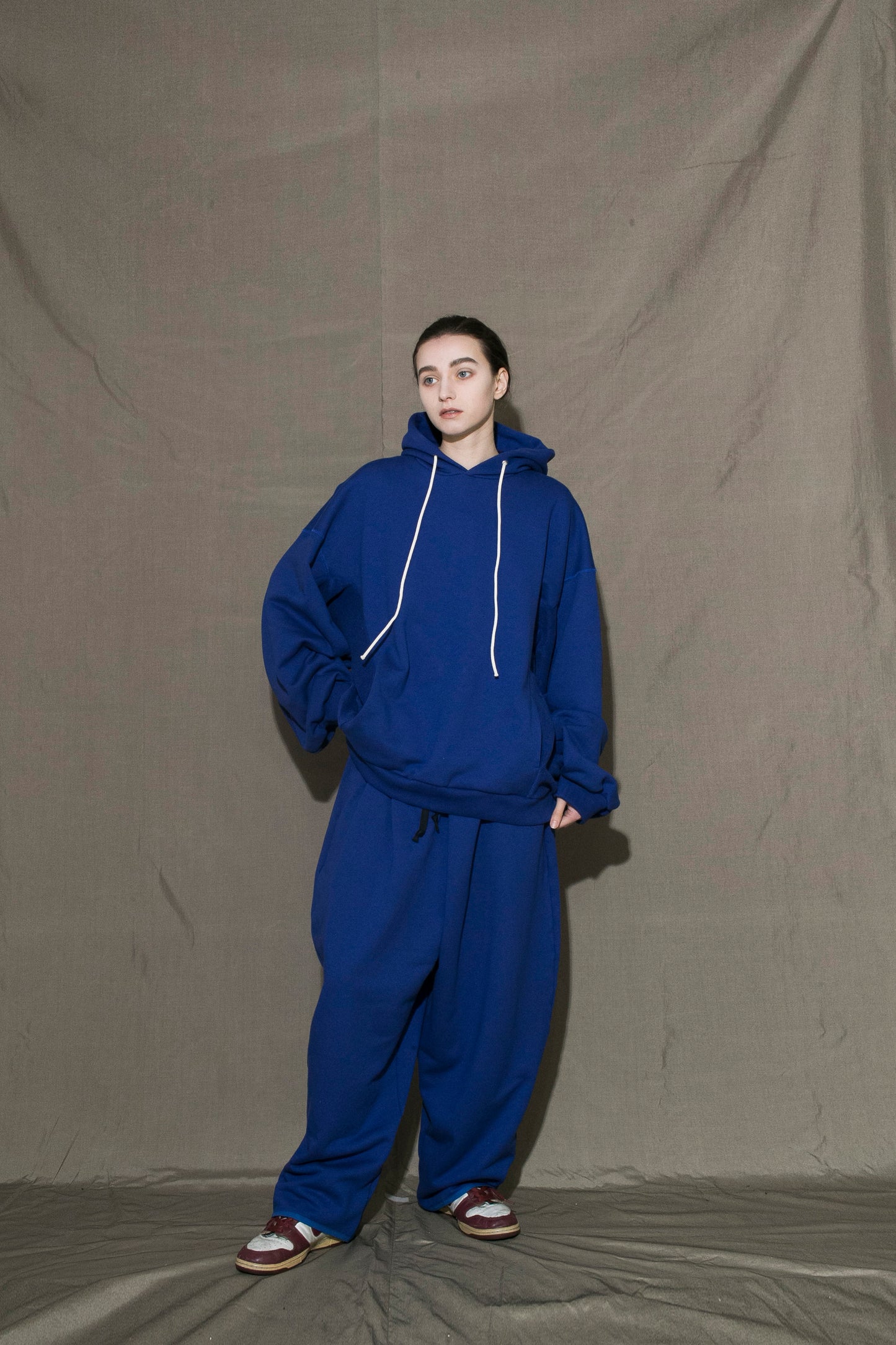 MY BEAUTIFUL LANDLET 30/7 FLEECY FABRIC BIG HOODIE - BLUE