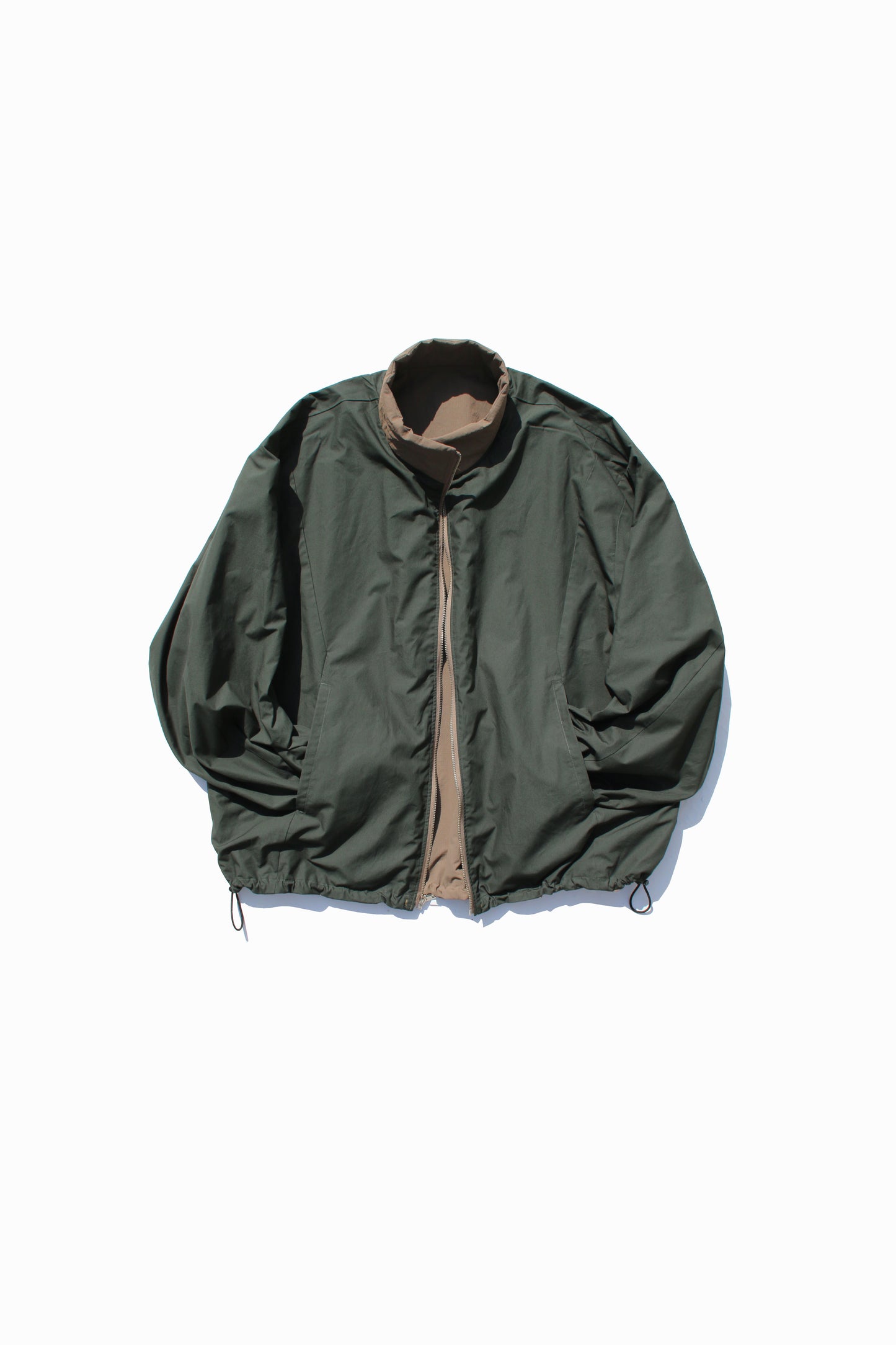 VOAAOV NYLON RIPSTOP TAFFETA REVERSIBLE ZIP BLOUSON