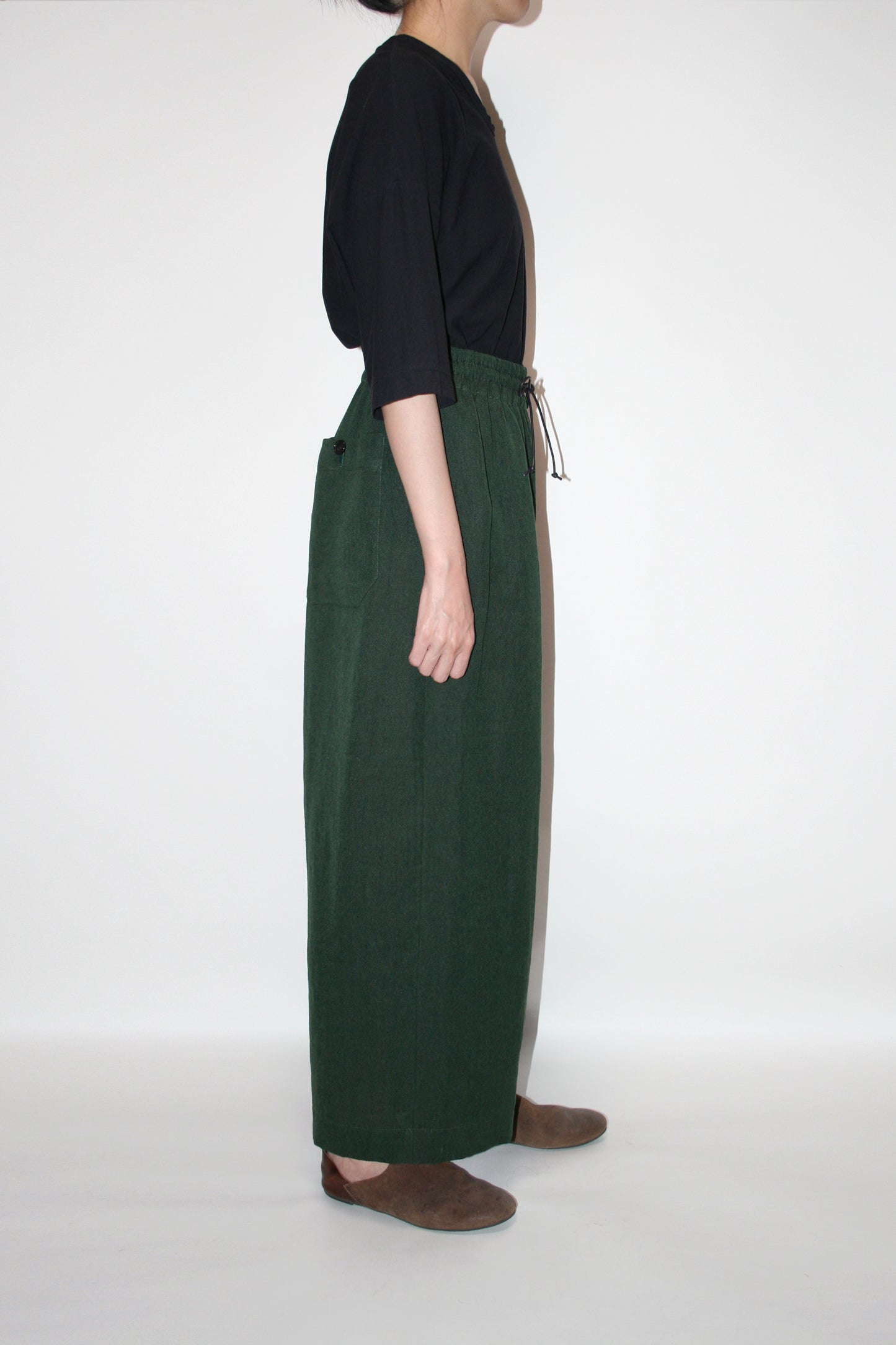 MY BEAUTIFUL LANDLET BISHU JAPAN LINEN PANTS - GREEN