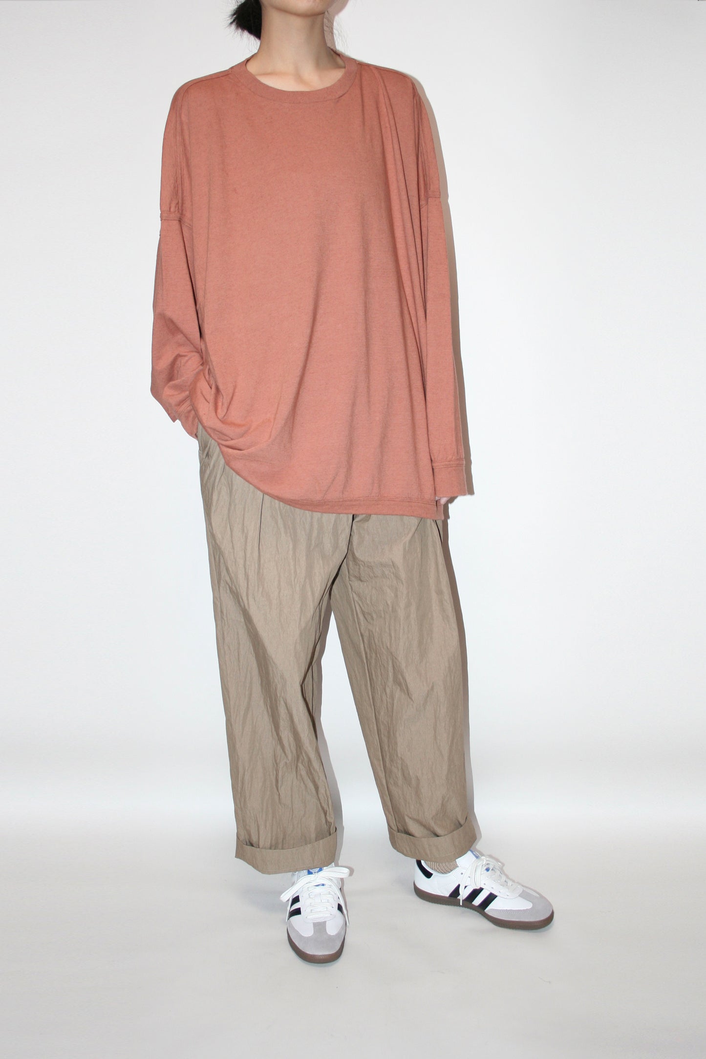 O PROJECT HEMP COTTON JERSEY LS TEE - RED BRICK