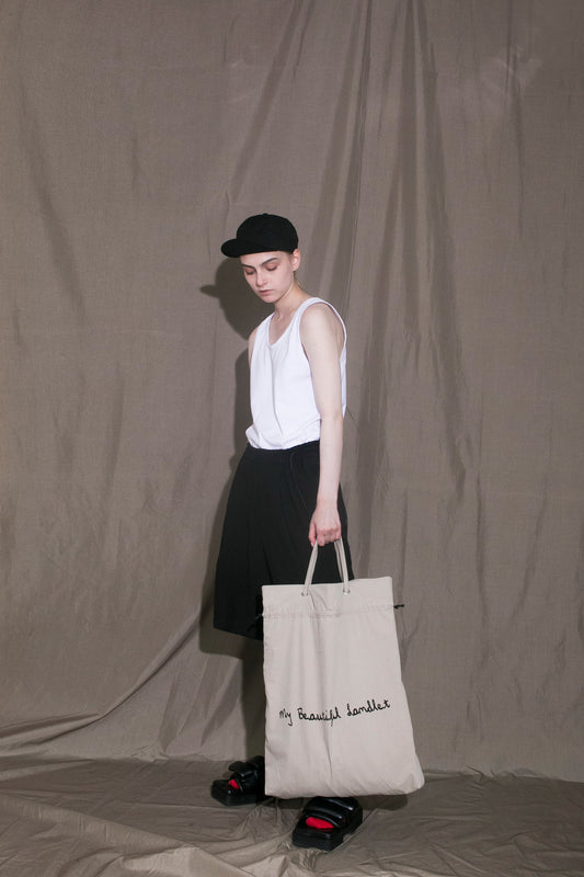MY BEAUTIFUL LANDLET COTTON NYLON BIO PEACH TOTE BAG - BEIGE